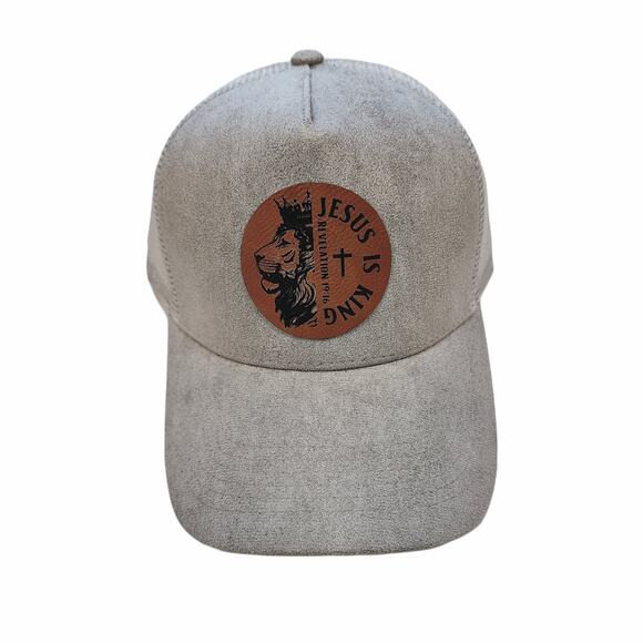 NWT Lion of Judah Faux Suede Snap Back Mesh Trucker Hat Cap - Picture 9 of 13